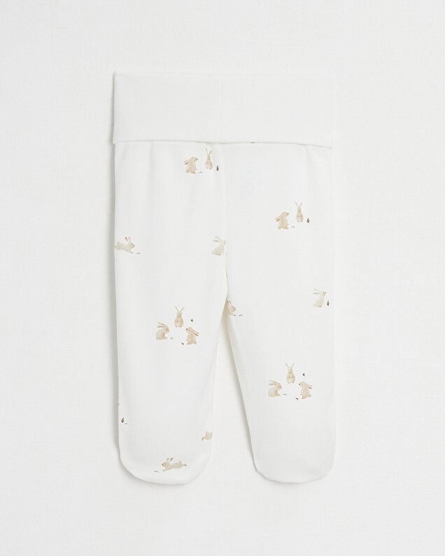 Caleçon à pieds en coton Imprimé lapins Natalys
