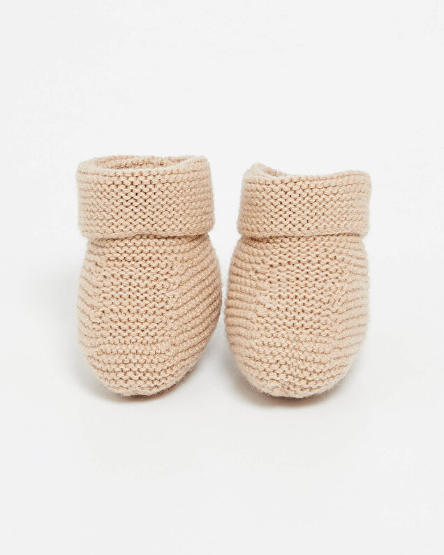 Chaussons en laine Mérinos Coloris camel Natalys
