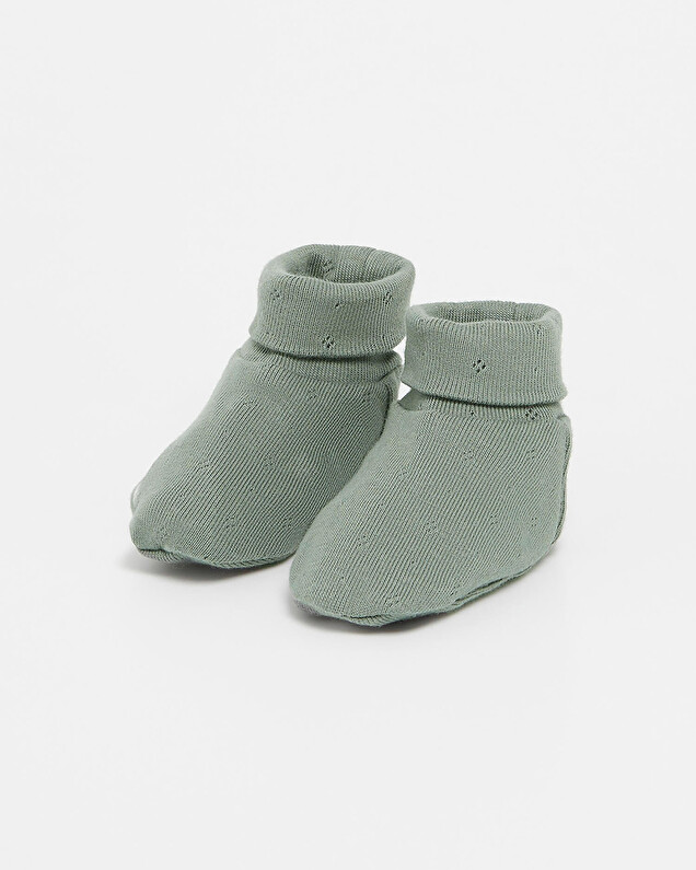 Chaussons ajourés en coton Coloris vert Natalys