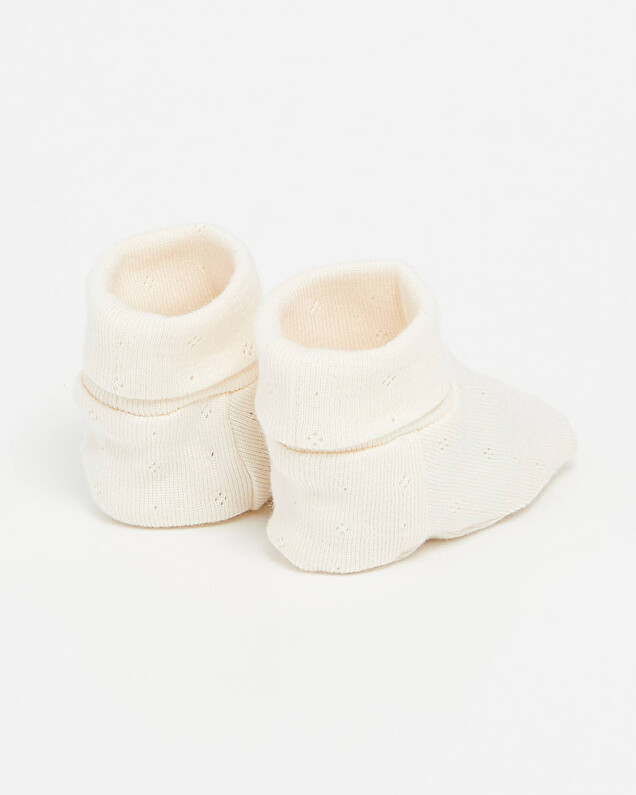 Chaussons ajourés en coton Coloris craie Natalys