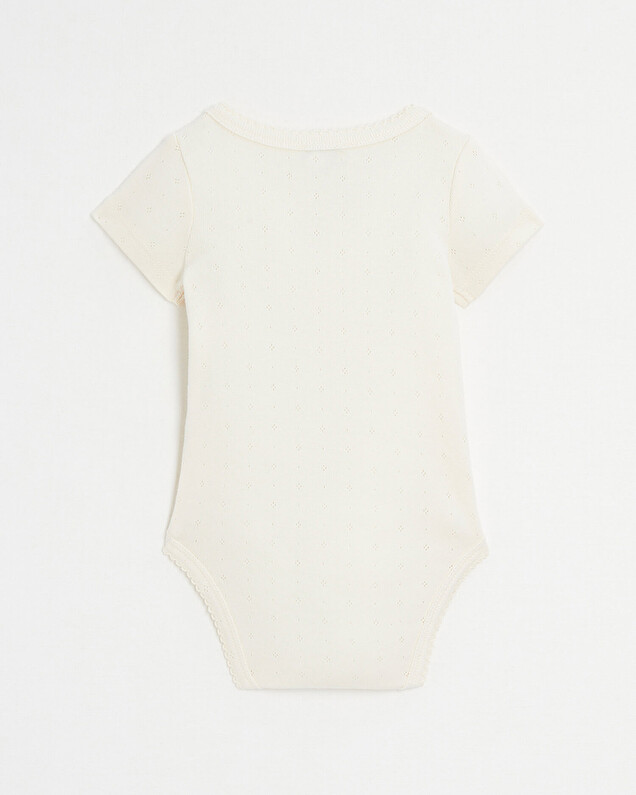 Body croisé fantaisie manches courtes Coloris craie Natalys