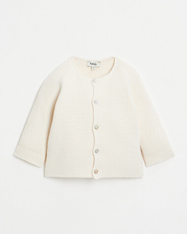 Gilet tricot en coton Coloris &eacute;cru  Natalys