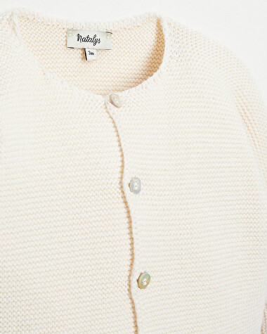 Gilet tricot en coton Coloris &eacute;cru  Natalys