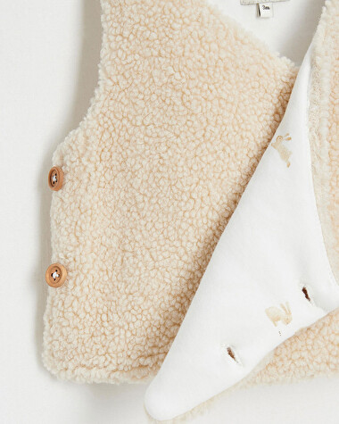 Gilet crois&eacute; imitation fourrure Coloris naturel  Natalys