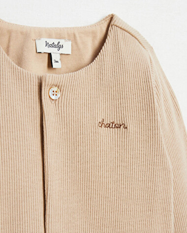 Grenouill&egrave;re brod&eacute;e chaton Coloris camel  Natalys