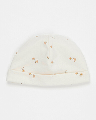 Bonnet de naissance Imprim&eacute; fleurs  Natalys