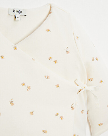 Brassi&egrave;re crois&eacute;e ouatin&eacute;e Imprim&eacute; fleurs  Natalys