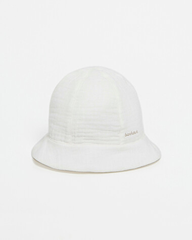 Chapeau en gaze de coton brod&eacute; Coloris &eacute;cru  Natalys