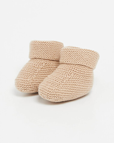 Chaussons en laine M&eacute;rinos Coloris camel  Natalys