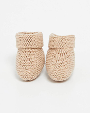 Chaussons en laine M&eacute;rinos Coloris camel  Natalys