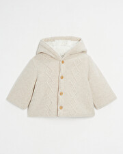 Veste en tricot doubl&eacute;e Coloris beige chin&eacute;  Natalys