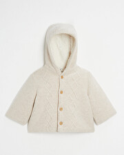 Veste en tricot doubl&eacute;e Coloris beige chin&eacute;  Natalys