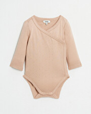 Body crois&eacute; fantaisie manches longues Coloris bois de rose  Natalys