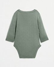 Body crois&eacute; fantaisie manches longues Coloris vert  Natalys