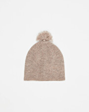 Bonnet en laine Mérinos Coloris marron chiné Natalys