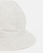 Chapeau en seersucker A rayures coloris beige  Natalys