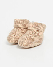 Chaussons en laine Mérinos Coloris camel Natalys