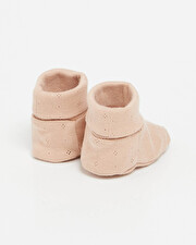 Chaussons ajour&eacute;s en coton Coloris bois de rose  Natalys