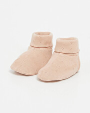 Chaussons ajour&eacute;s en coton Coloris bois de rose  Natalys