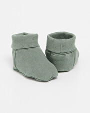 Chaussons ajour&eacute;s en coton Coloris vert  Natalys