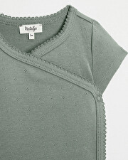Body crois&eacute; fantaisie manches courtes Coloris vert  Natalys