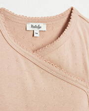 Body croisé fantaisie manches courtes Coloris bois de rose Natalys