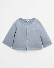 Gilet brod&eacute; en molleton Coloris bleu gris  Natalys