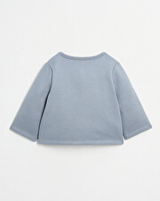 Gilet brod&eacute; en molleton Coloris bleu gris  Natalys