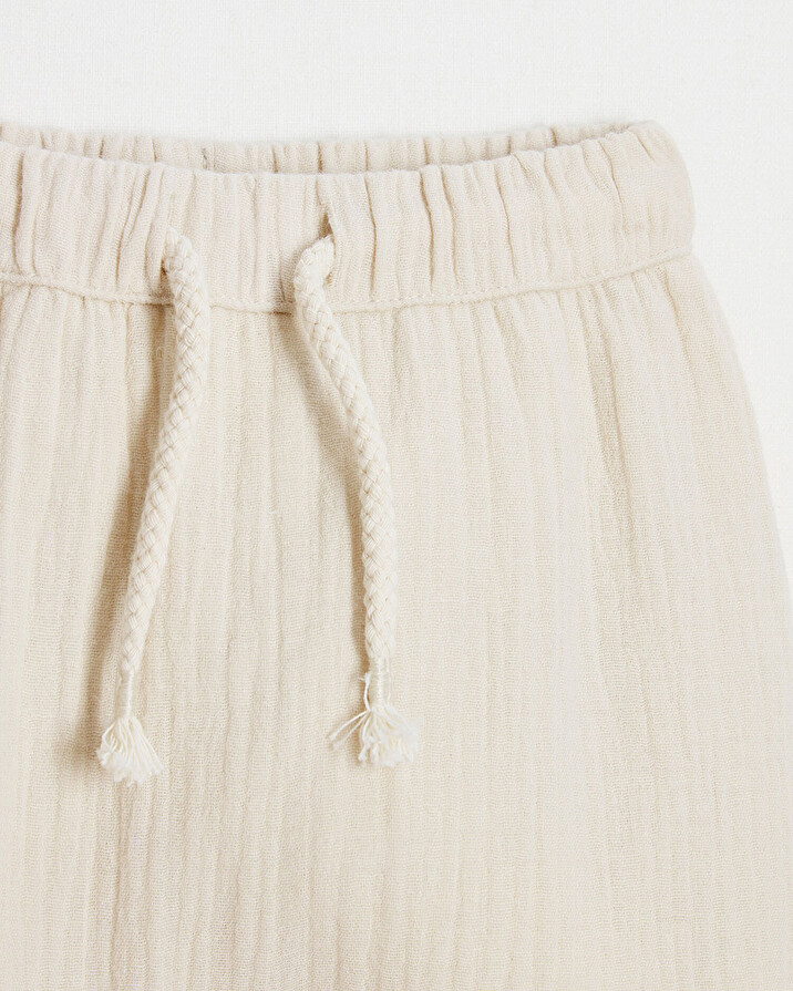 Pantalon en gaze de coton Coloris beige  Natalys