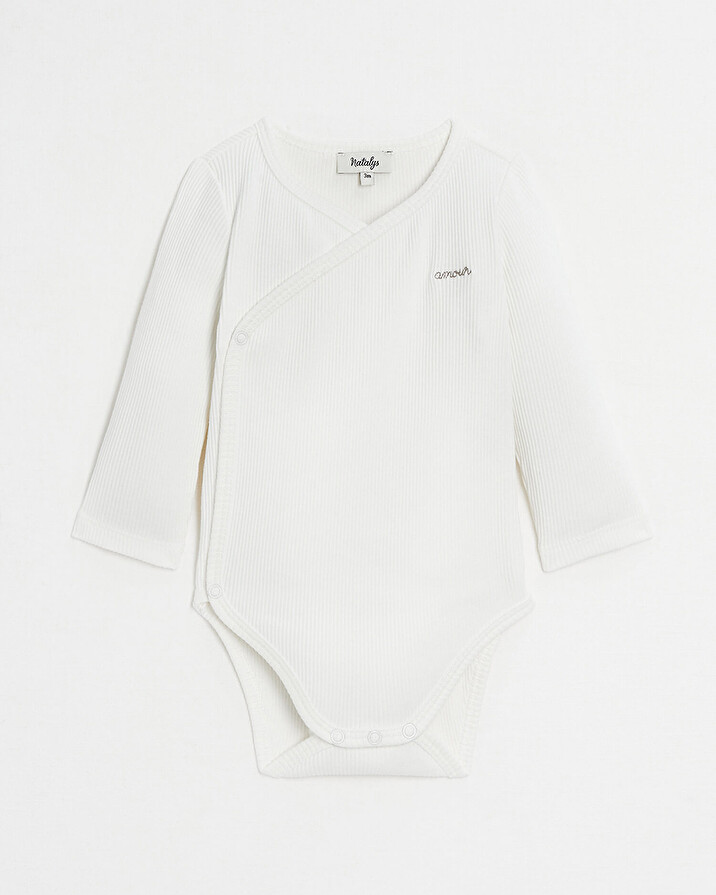 Body crois&eacute; brod&eacute; Amour Coloris &eacute;cru  Natalys
