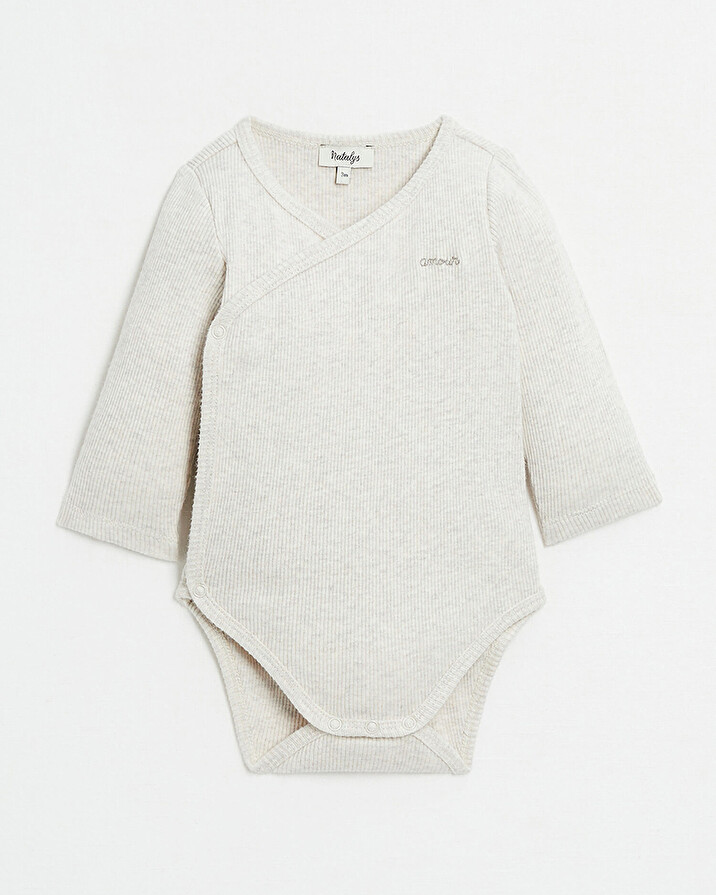 Body crois&eacute; brod&eacute; Amour Coloris beige chin&eacute;  Natalys