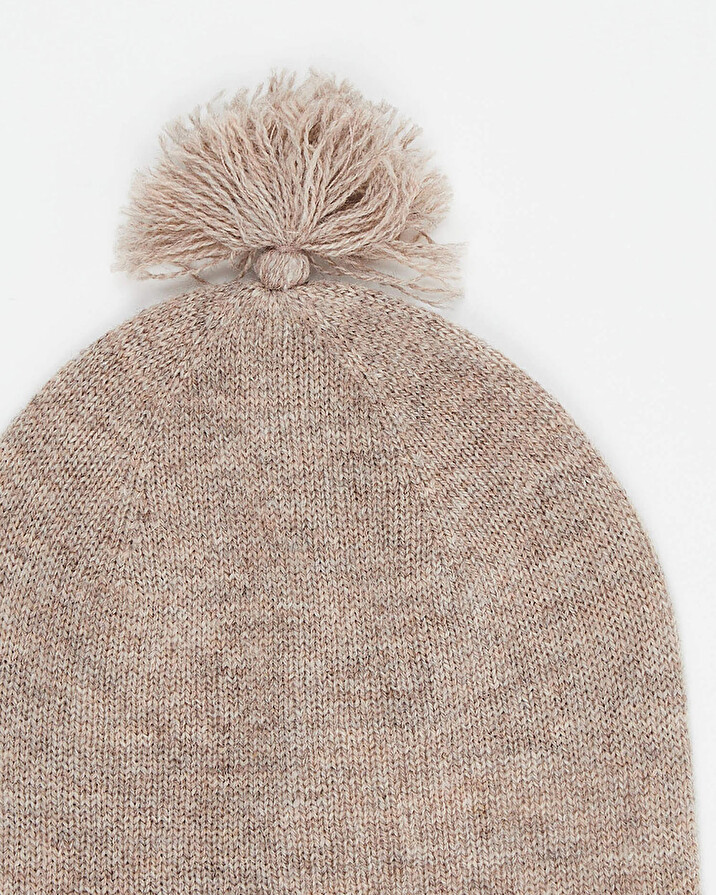 Bonnet en laine Mérinos Coloris marron chiné Natalys