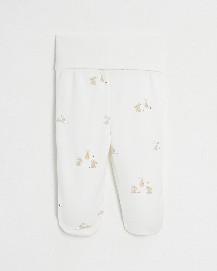 Cale&ccedil;on &agrave; pieds en coton Imprim&eacute; lapins  Natalys