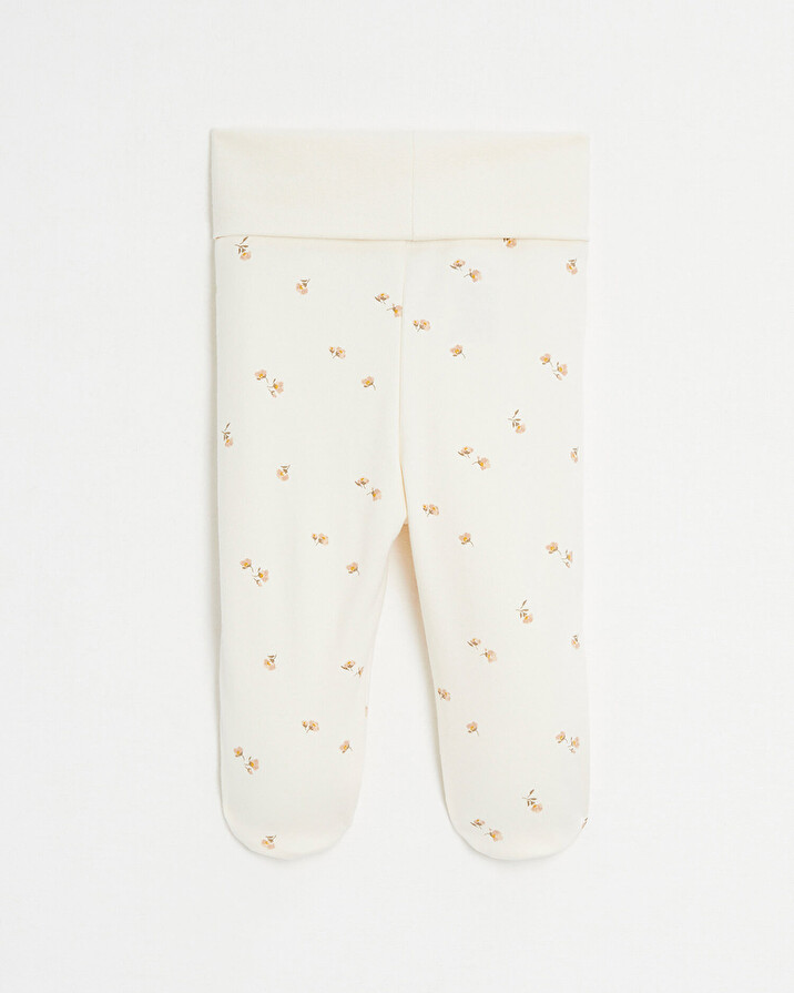 Cale&ccedil;on &agrave; pieds en coton Imprim&eacute; fleurs  Natalys