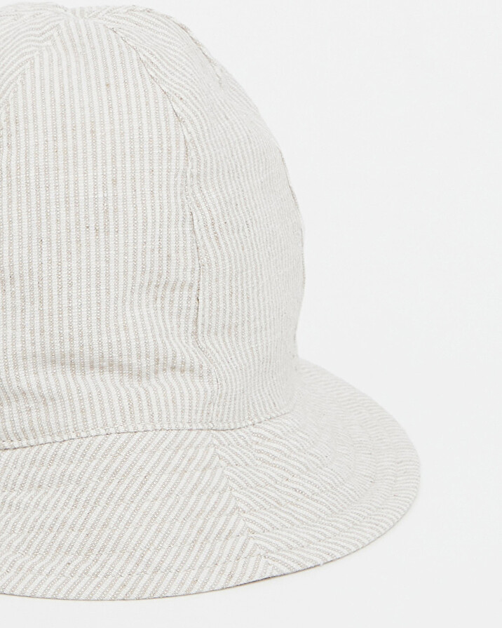 Chapeau en seersucker A rayures coloris beige  Natalys