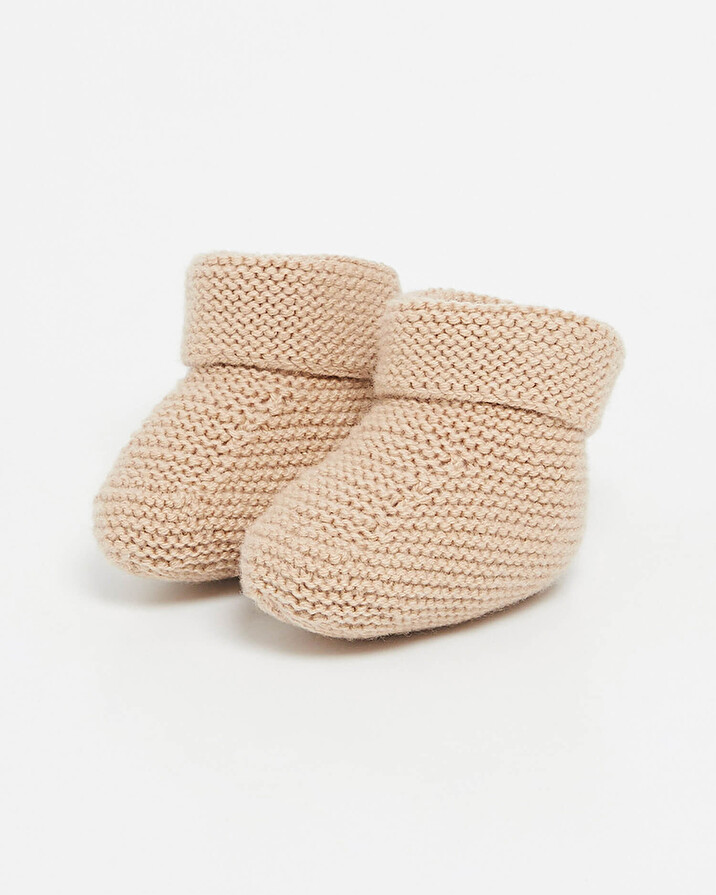 Chaussons en laine Mérinos Coloris camel Natalys