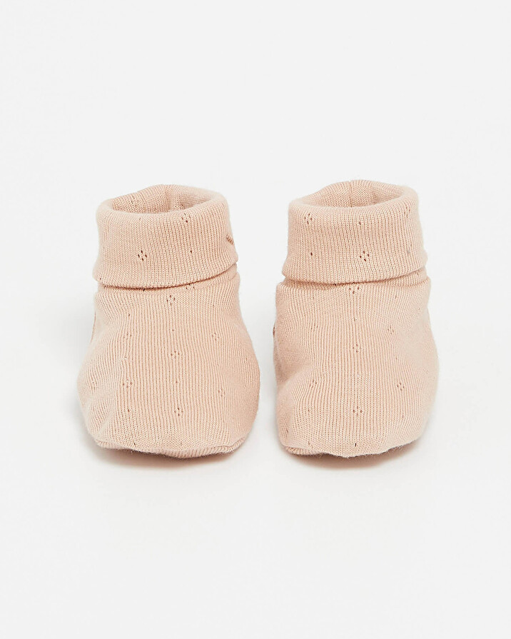 Chaussons ajour&eacute;s en coton Coloris bois de rose  Natalys