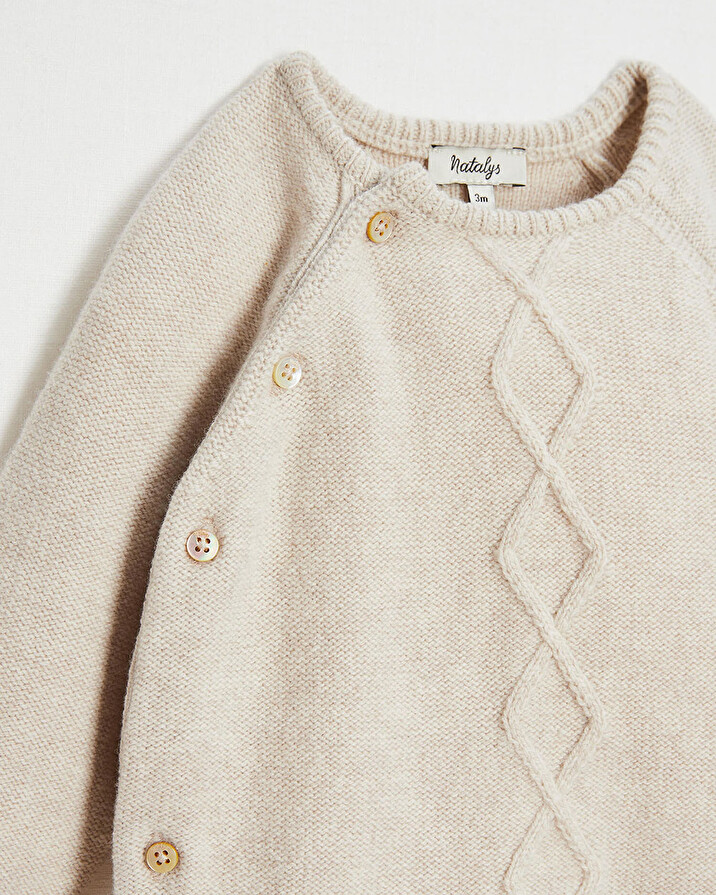 Combinaison longue en tricot Coloris beige chiné Natalys