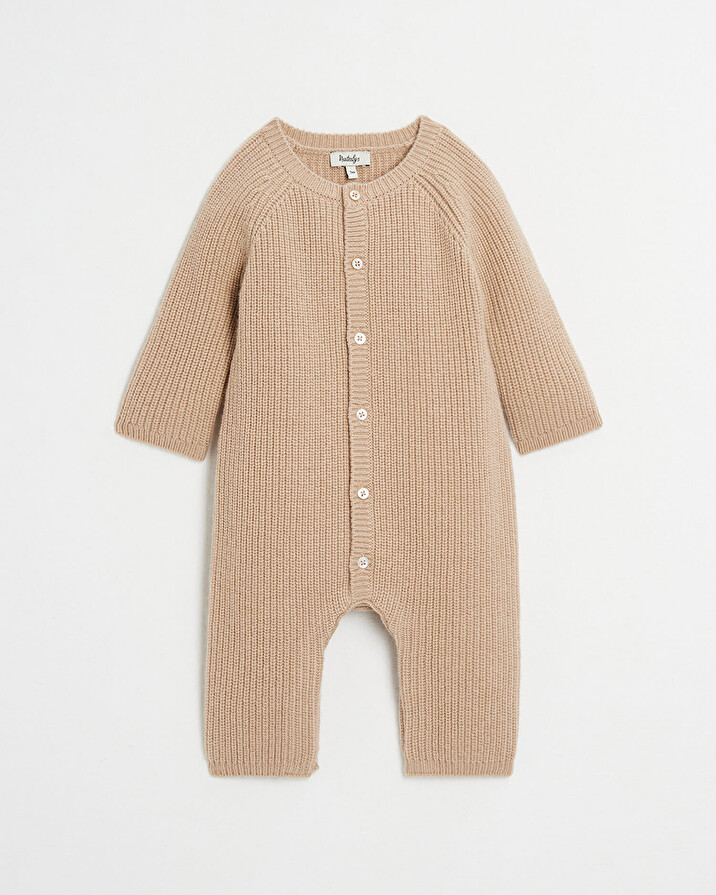 Combinaison longue en tricot Coloris camel Natalys