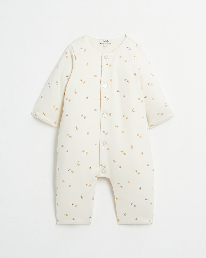 Combinaison longue en coton Imprim&eacute; fleurs  Natalys