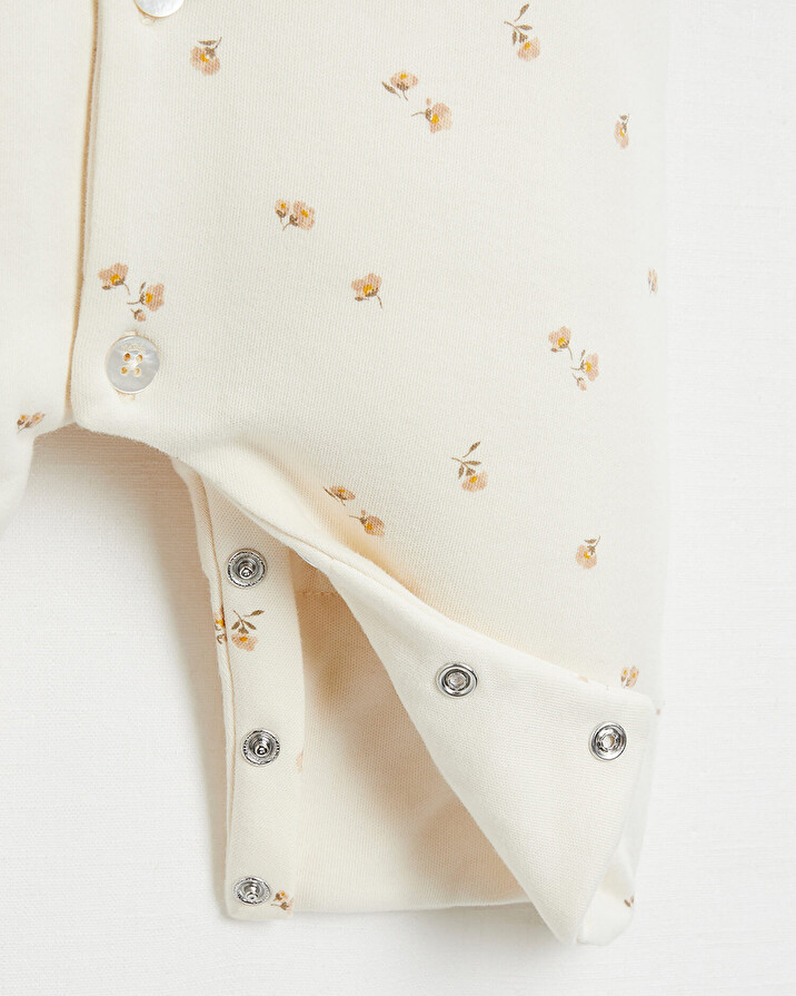 Combinaison longue en coton Imprim&eacute; fleurs  Natalys