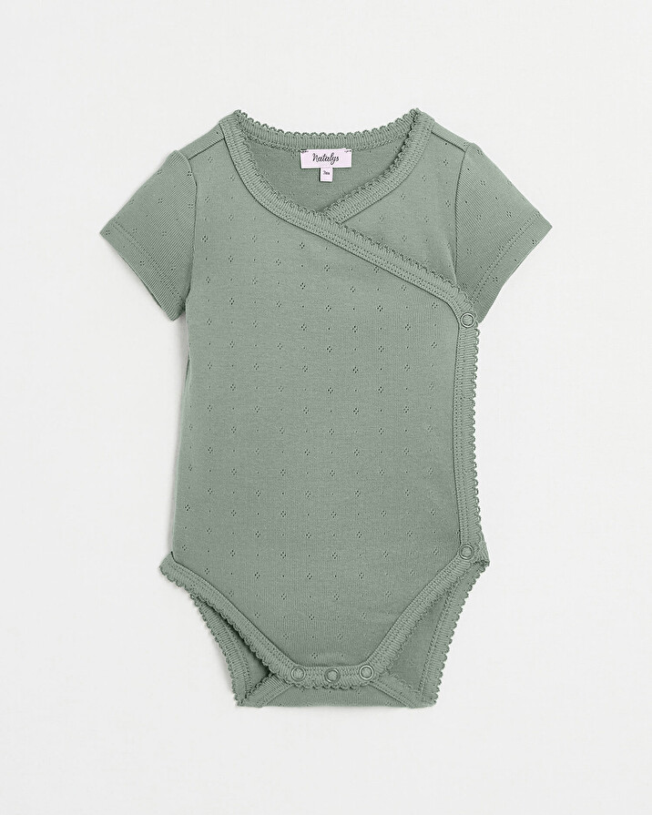 Body crois&eacute; fantaisie manches courtes Coloris vert  Natalys