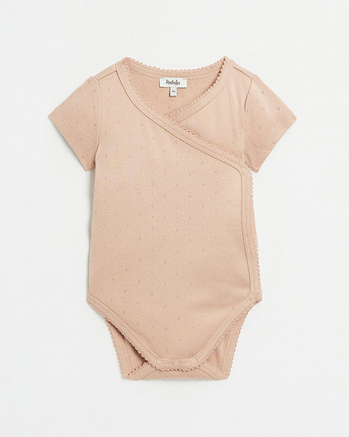 Body croisé fantaisie manches courtes Coloris bois de rose Natalys