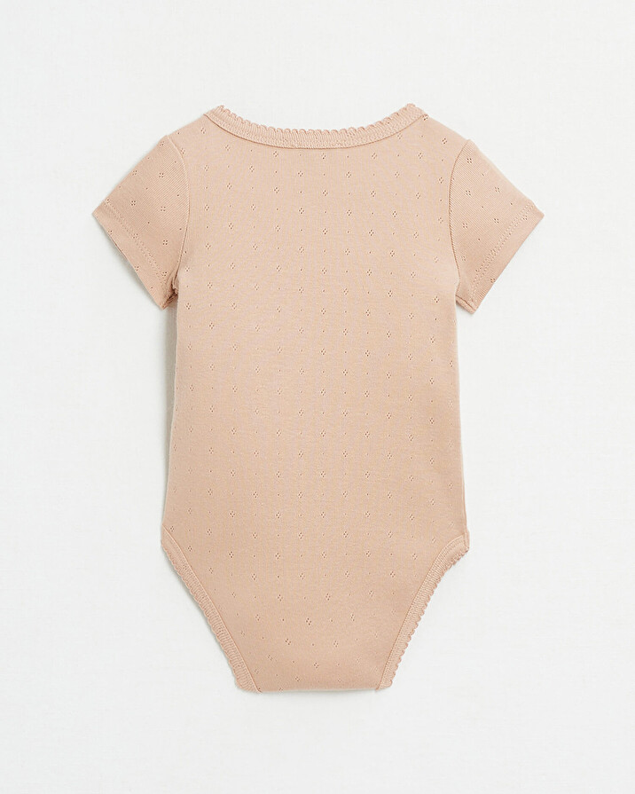 Body croisé fantaisie manches courtes Coloris bois de rose Natalys