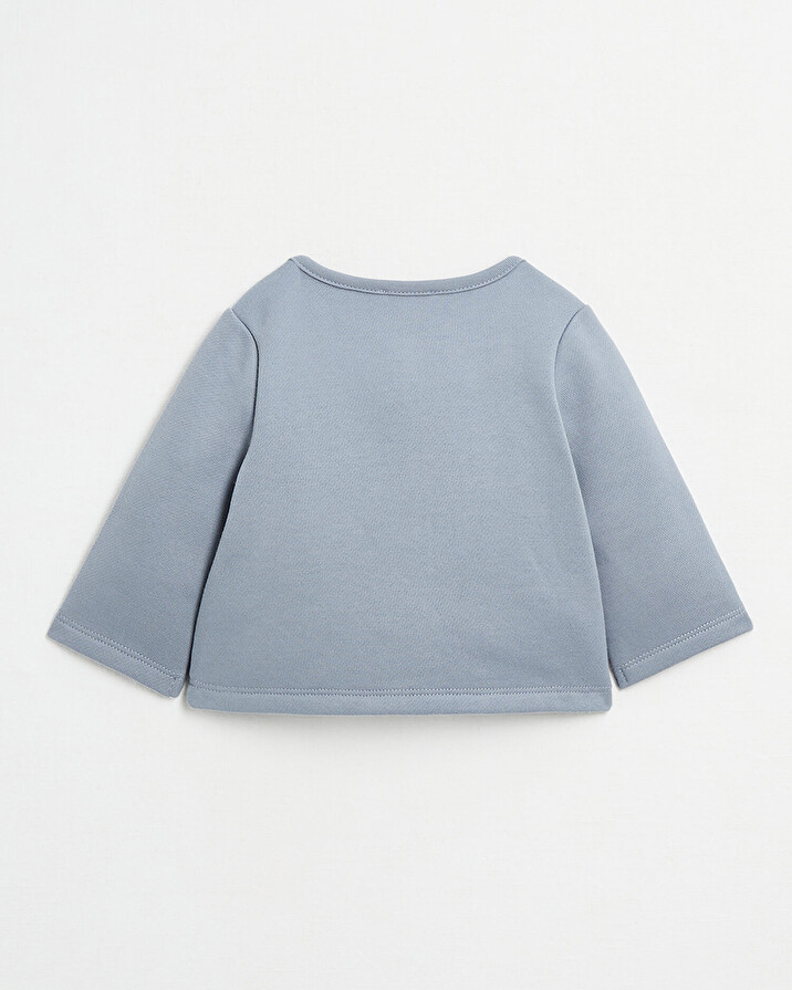 Gilet brod&eacute; en molleton Coloris bleu gris  Natalys