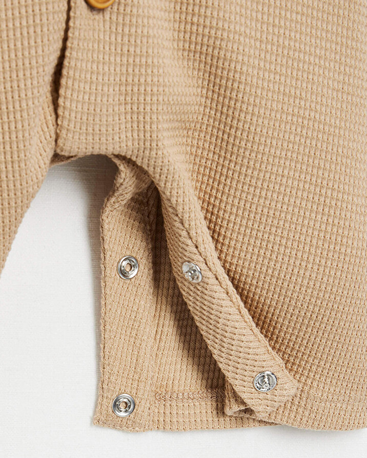 Combinaison brod&eacute;ee sans pied Coloris camel  Natalys