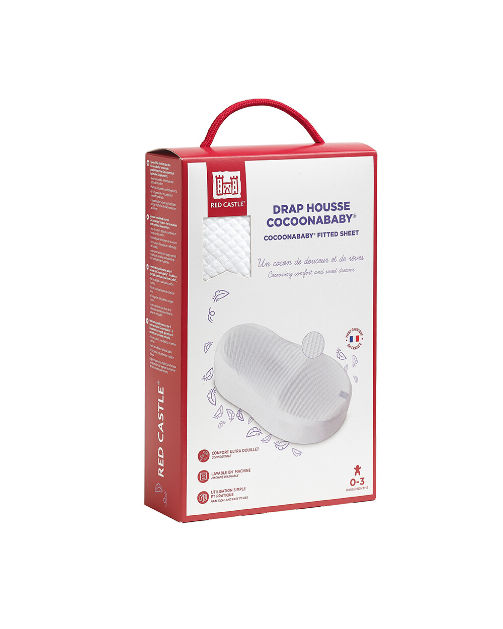 Drap housse Cocoonababy Coloris blanc Red Castle