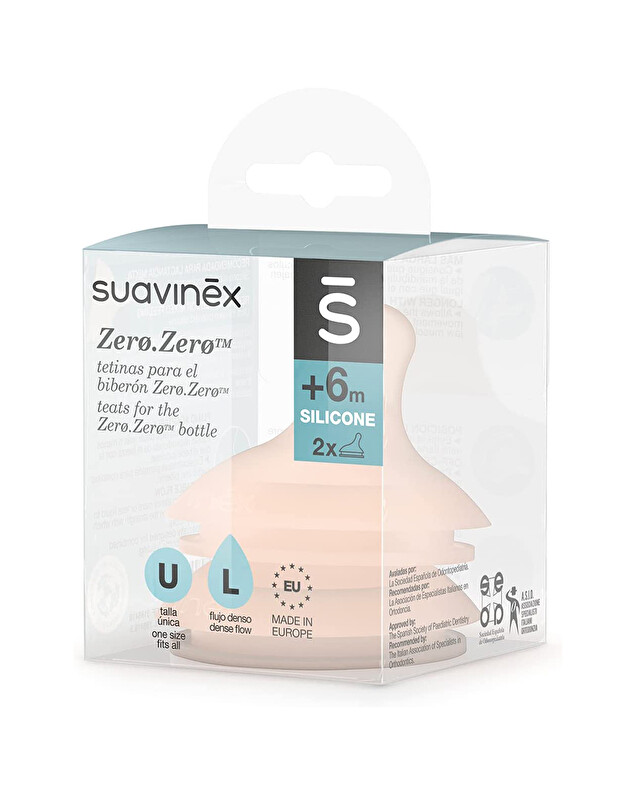 Lot de 2 tétines Zerø.Zerø Débit dense Suavinex