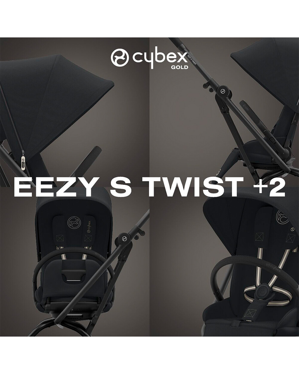 Poussette Eezy S Twist+2 Ch&acirc;ssis noir coloris magic black  Cybex