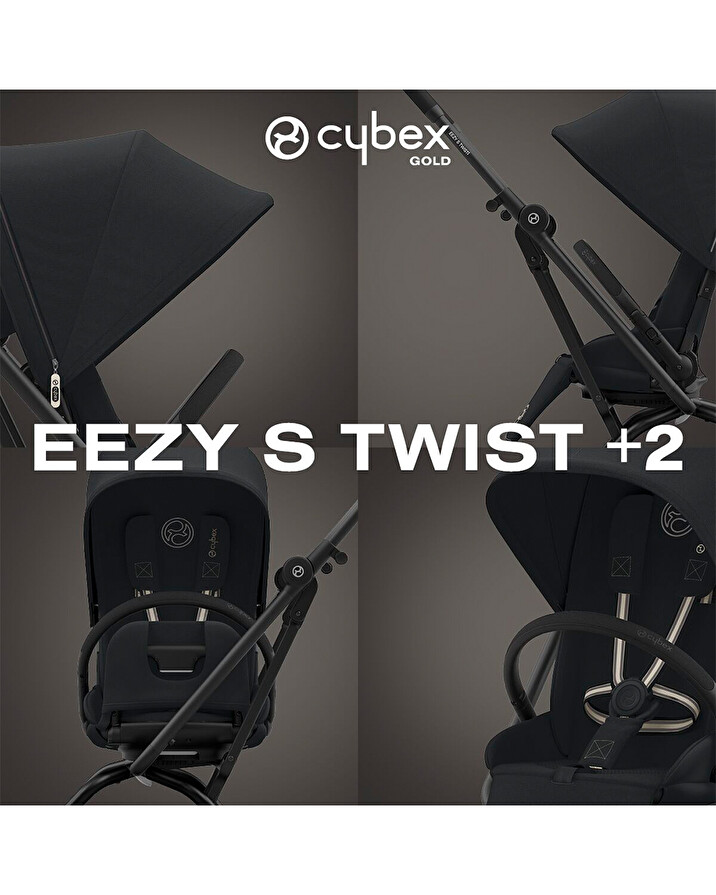 Poussette Eezy S Twist+2 Ch&acirc;ssis noir coloris magic black  Cybex
